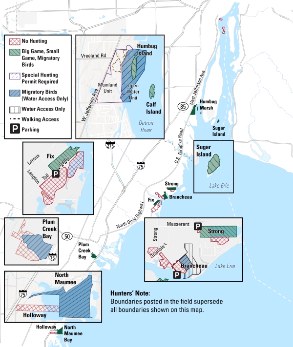 For more information on Detroit River International Wildlife Refuge hunts please call (734) 365-0219 or visit https://www.fws.gov/refuge/detroit-river/visit-us/activities/hunting