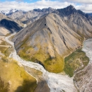 Mountains and rivers from aerial view