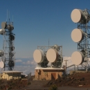 Habit view communication towers at Science City, Maui, Hawaii.