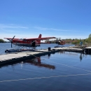 plane sitting on the water