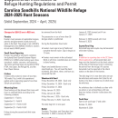 Carolina Sandhills National Wildlife Refuge 2024-2025 Hunt Seasons: Supplemental Information to Refuge Hunting Regulations and Permit