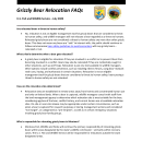 FAQs - Montana Grizzly Bear Relcocations