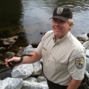 Chris Coppola with an eastern kingsnake