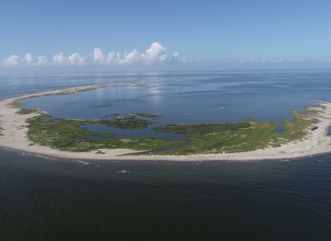 Aerial image of Norht Breton Island in May 2018