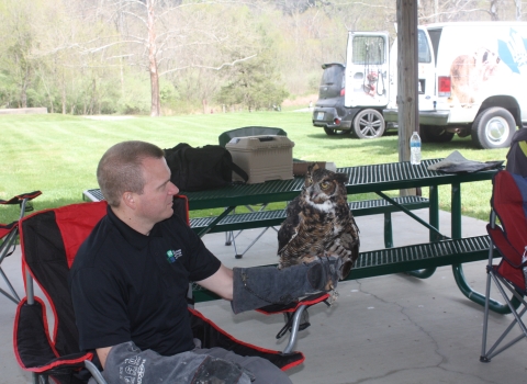 Liberty Nature Center Staff at Wolf Creek National Fish Hatchery Earth Day event