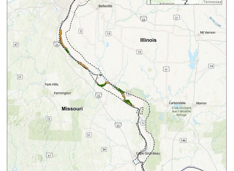 For questions or more information on this map mail U.S. Fish & Wildlife Service National Wildlife Refuge System Attn: Ashley Kraetsch 5600 American Blvd West, Suite 990 Bloomington, MN 55437-1458 or email r3planning@fws.gov or call our refuge manager (573-847-2333 ext 3)