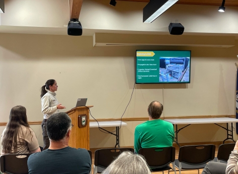 USFWS employee giving a presentation