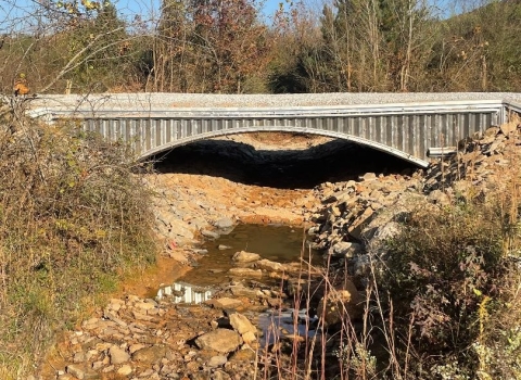 Photo of new culvert near sports fields in Springville, Alabama