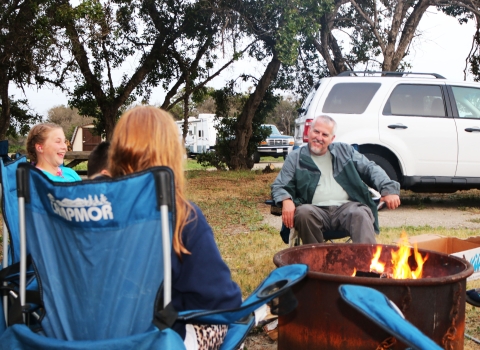 	Service biologist recounts his day around campfire.